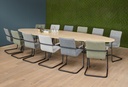 Vergadertafel Real ellips 420x120 cm op 3 poten