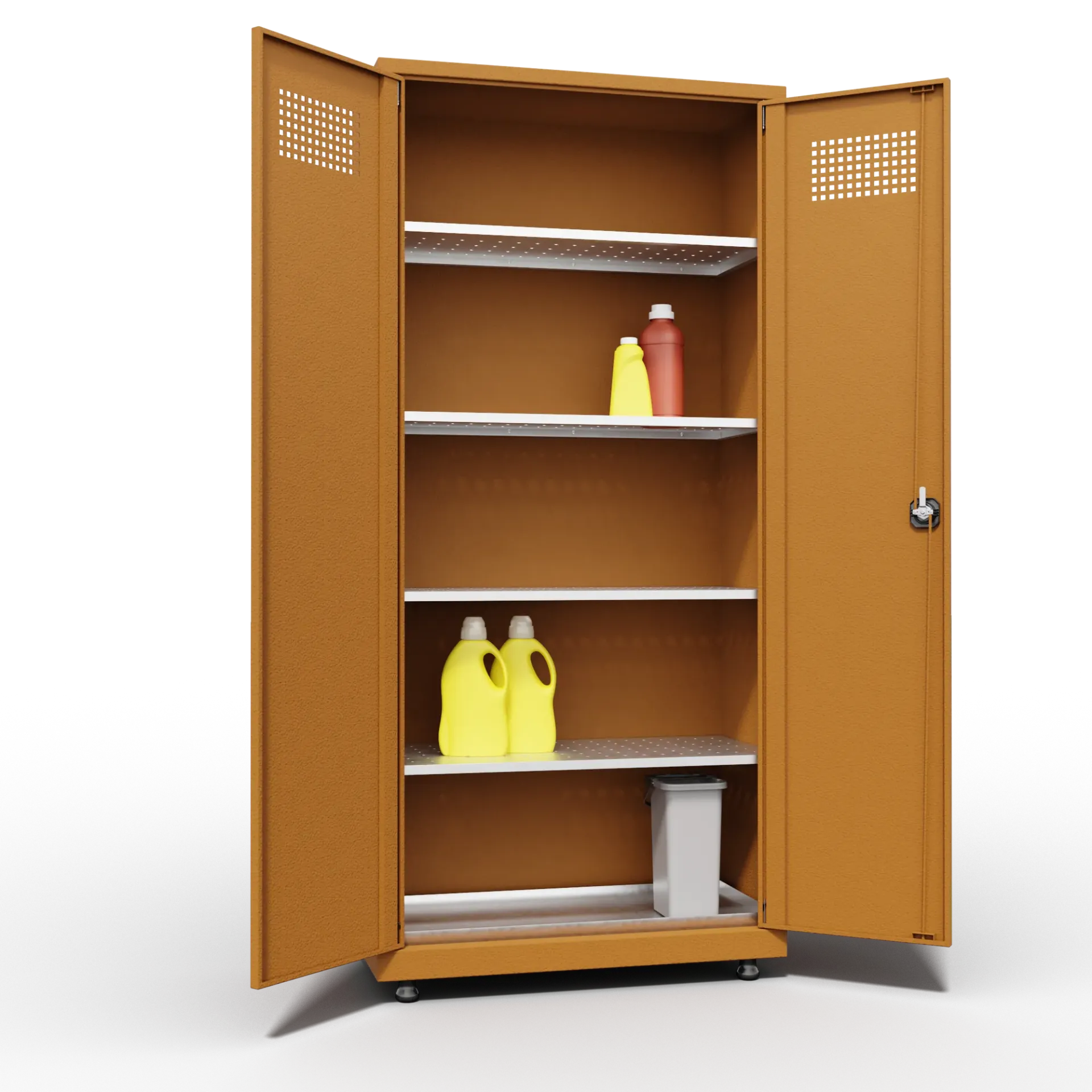 [401143] Kast voor chemische stoffen met 4 planken 92x43x19cm