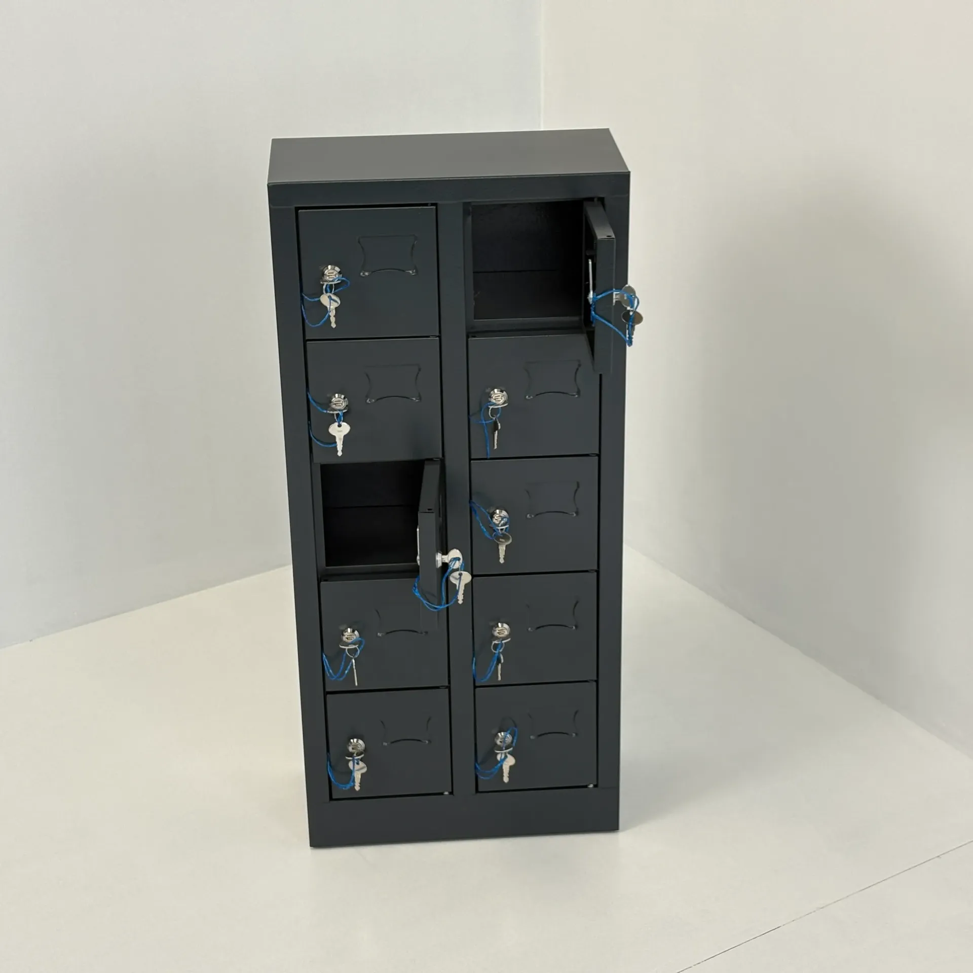 Telefoon opbergkast 5-laags 10 deuren 42x20x92cm Antracietgrijs
