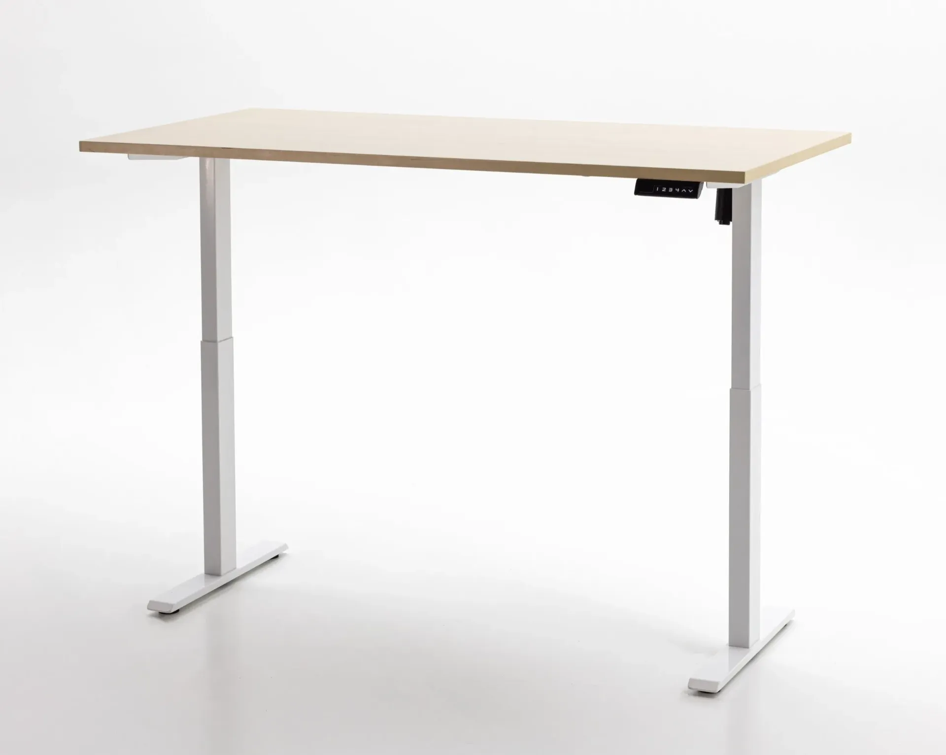 Duradesk Elektrisch Verstelbaar Bureau 160 X 80 cm - Wit frame - Vicenza Oak blad (Wit frame - Vicenza Oak blad)